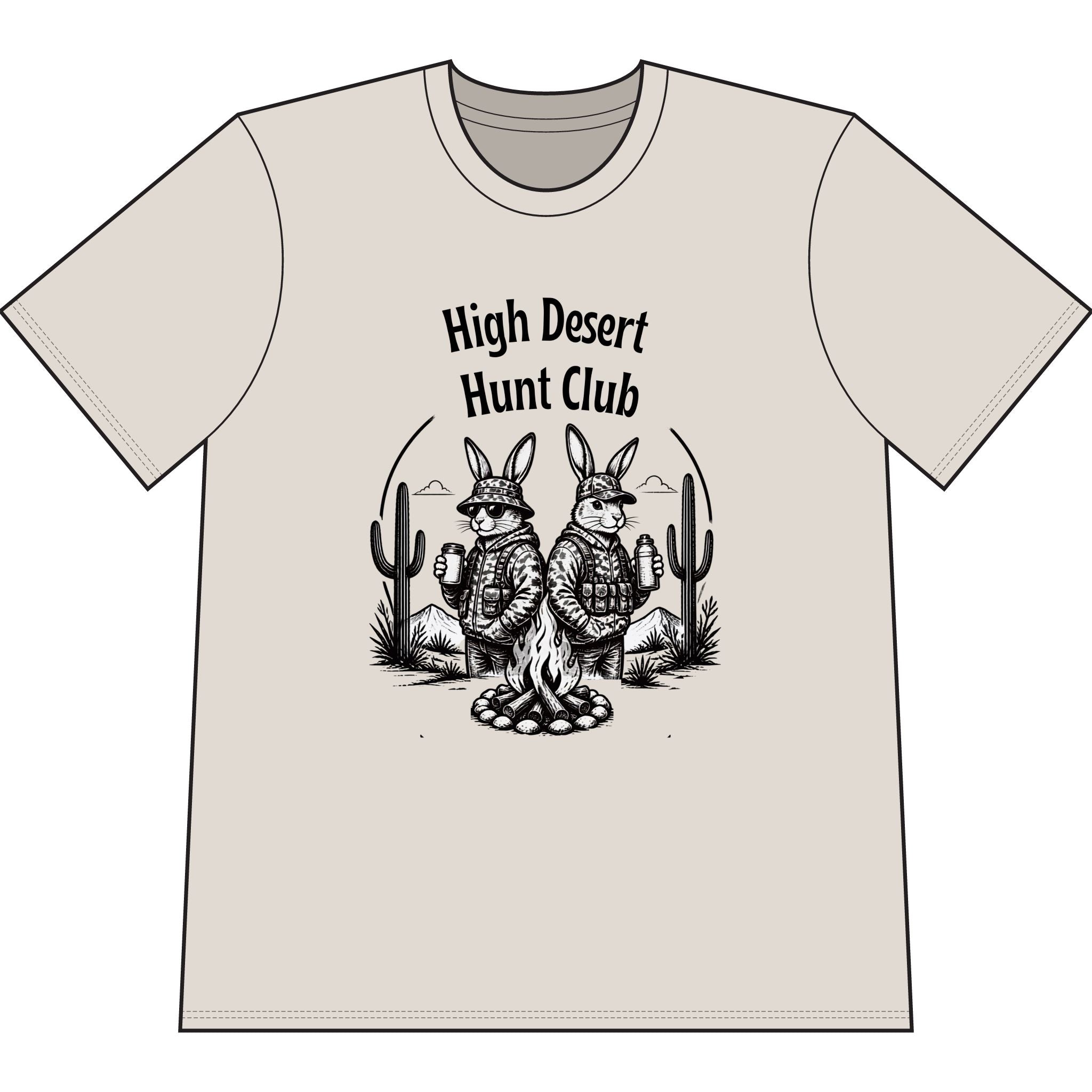 High Desert Hunt Club T-Shirt — Vintage Desert Bunny Hunting Graphic
