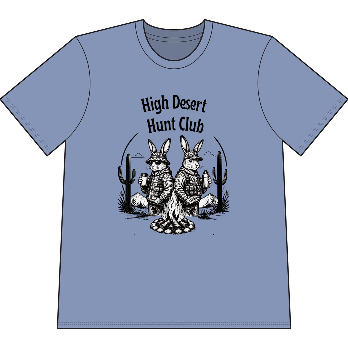 High Desert Hunt Club T-Shirt — Vintage Desert Bunny Hunting Graphic