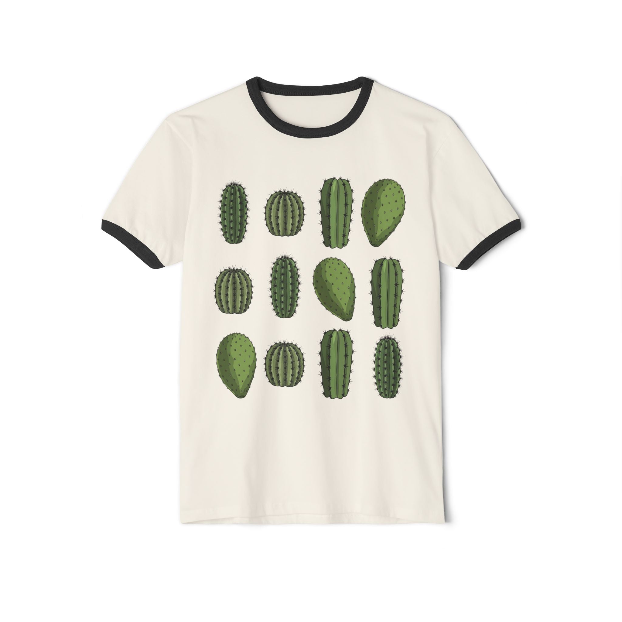 Cactus Grid Ringer T-Shirt