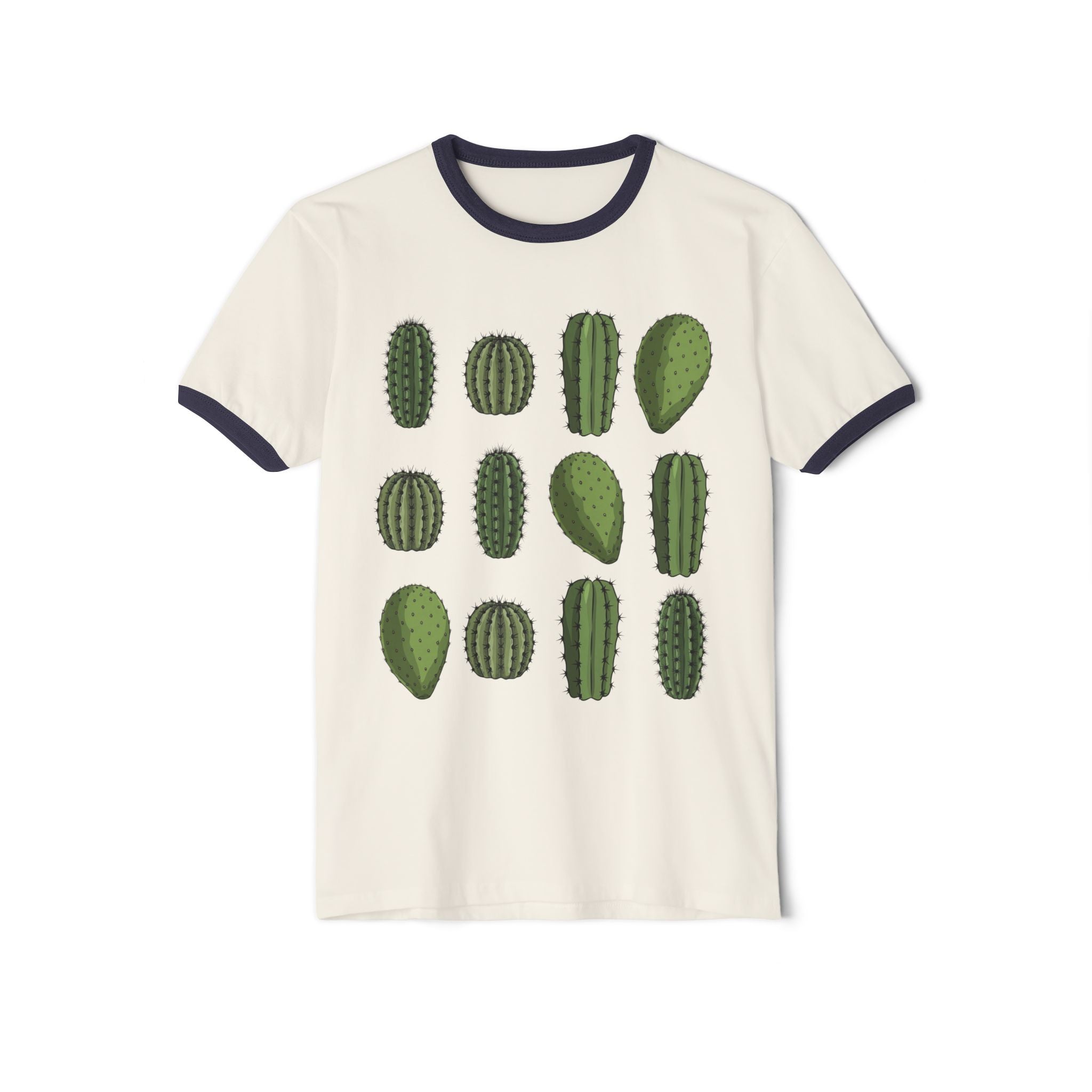 Cactus Grid Ringer T-Shirt