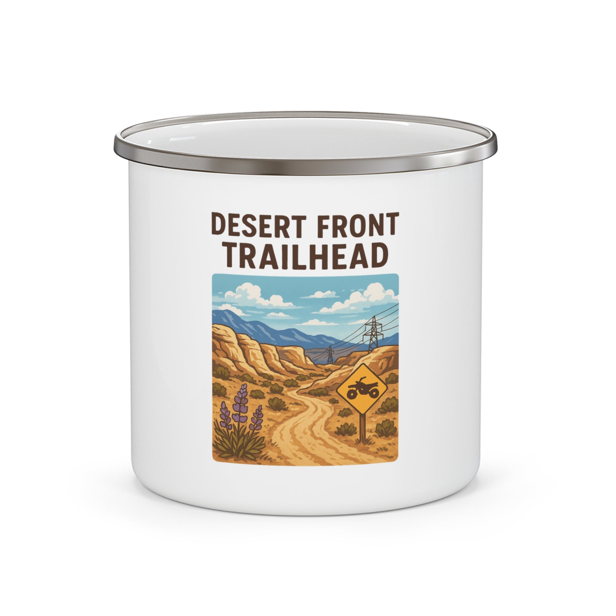 Desert Front Trailhead Enamel Camping Mug