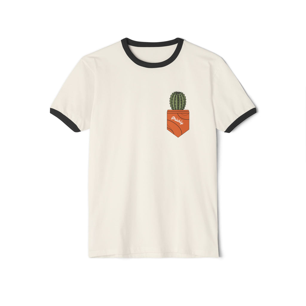 Cactus Pocket Ringer T-Shirt — Vintage Plant Lover Tee